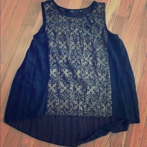 Flowy black cocktail dressy sleeveless top